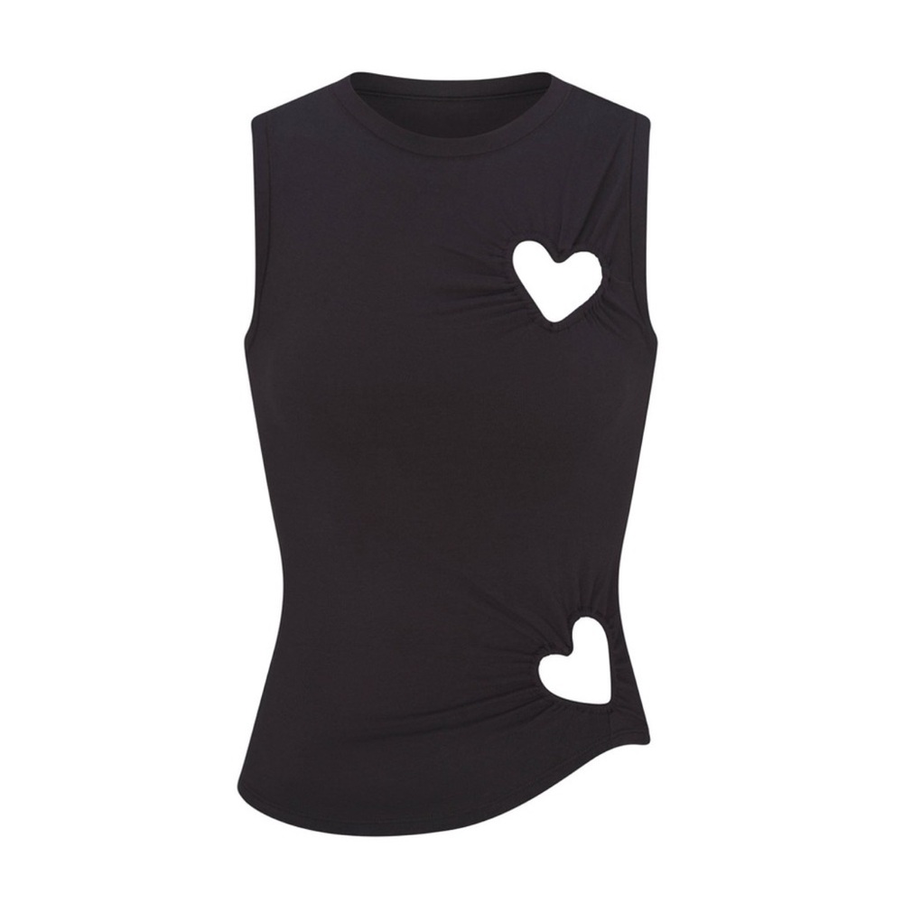 NWT SKIMS Valentines Day Edition Heart Tank in Soot Sz Small